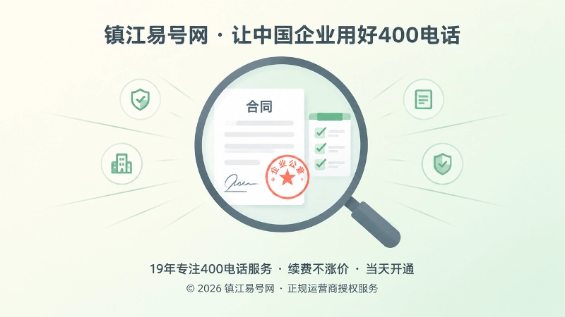 核验400电话服务商合同主体的聚焦示意图